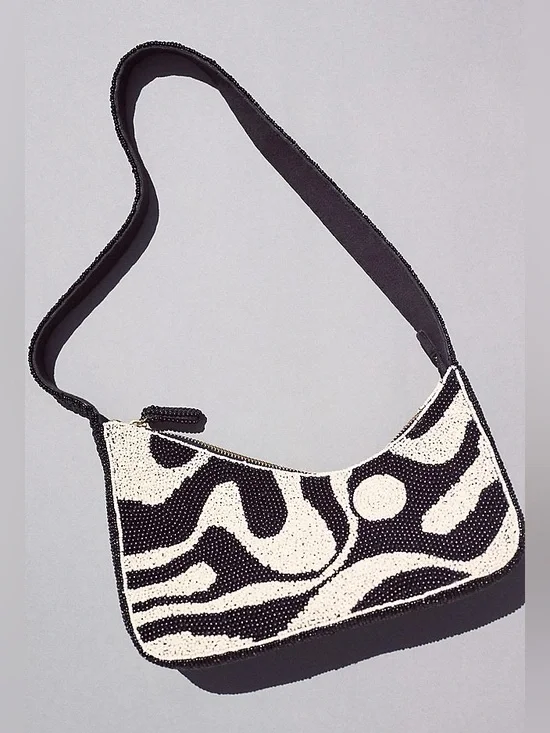 Anthropologie Asymmetric Beaded Shoulder Bag - Picture 2 of 7